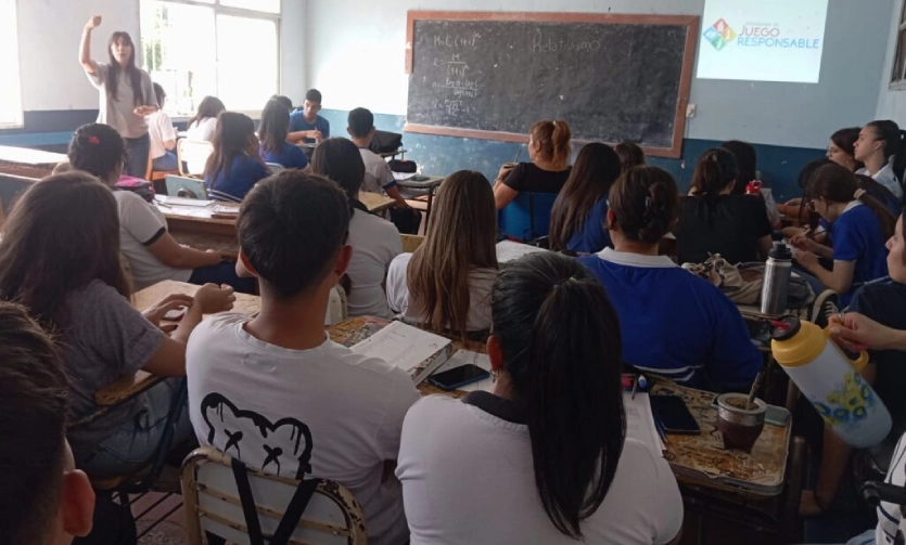 Alumnos de San Javier durante las charlas de prevención con Juego Responsable.